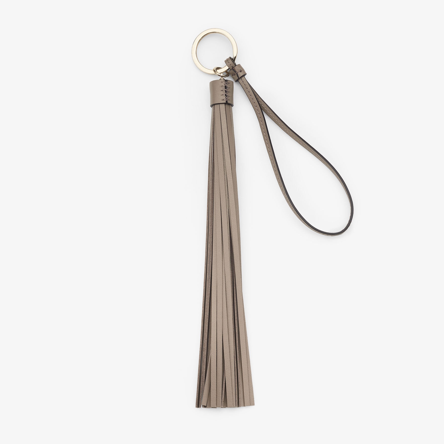 Tassle Keyring Charm
Taupe Calf Leather Tassel Bag Charm - 3