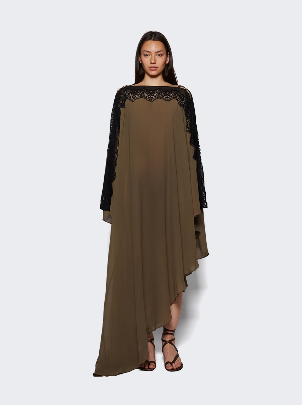 Verve Lace Tunic Dress Eucalypt And Black - 2