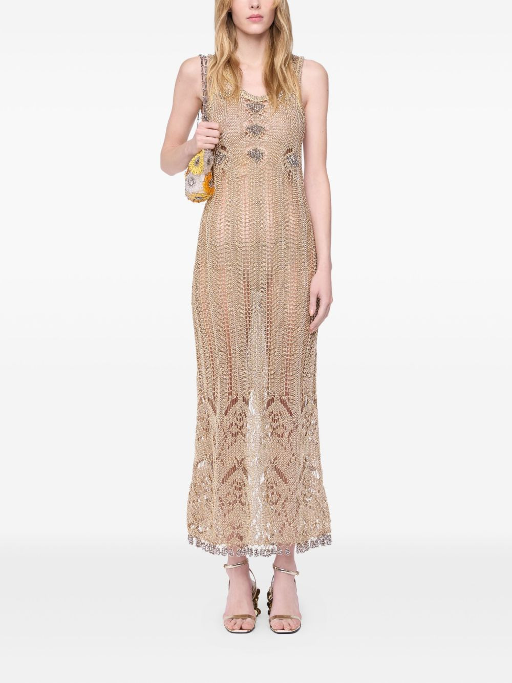 crochet midi dress - 2