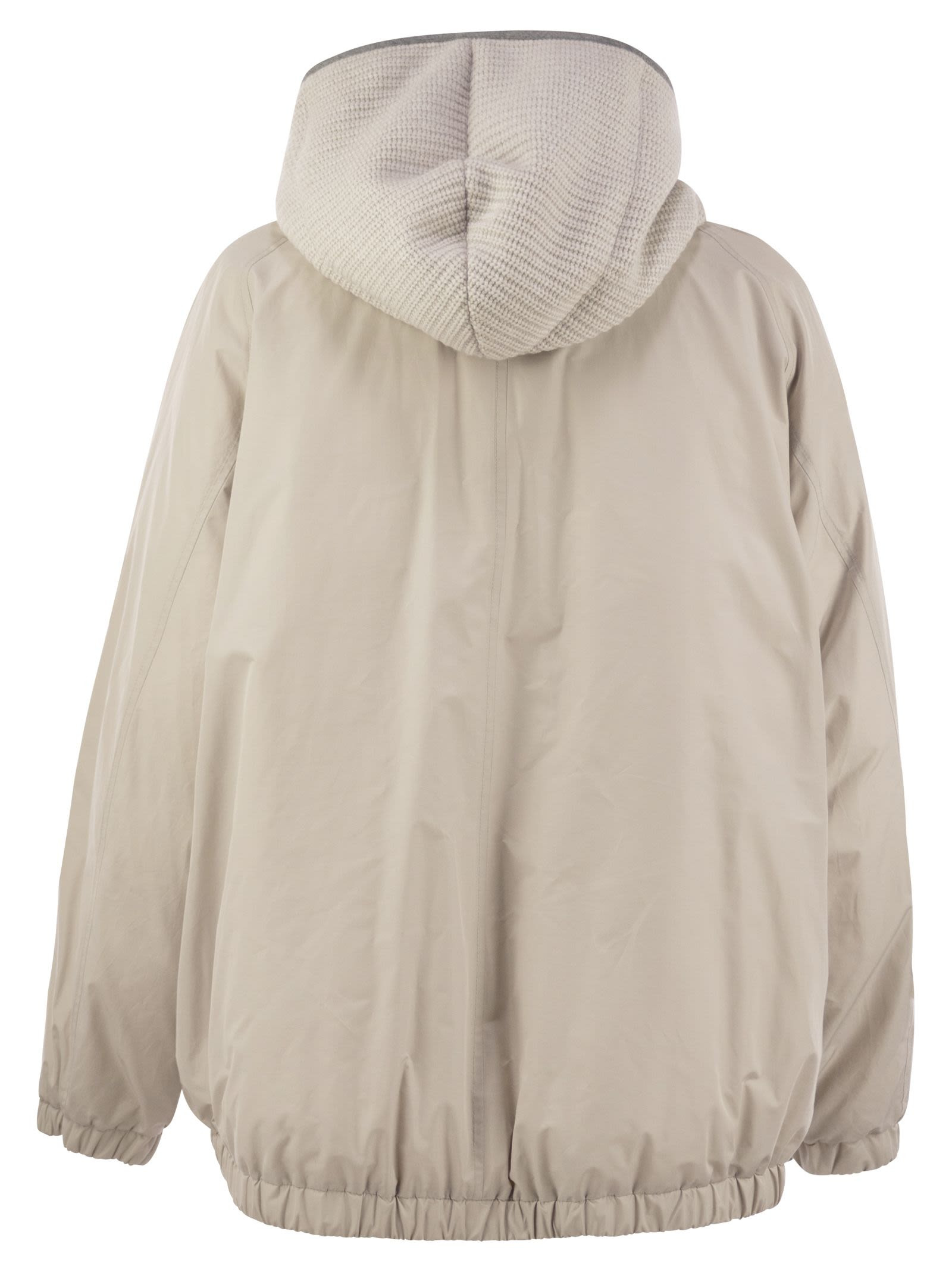 Brunello Cucinelli Women Water-Repellent Techno Cotton Taffeta Down Jacket With Hood - 2