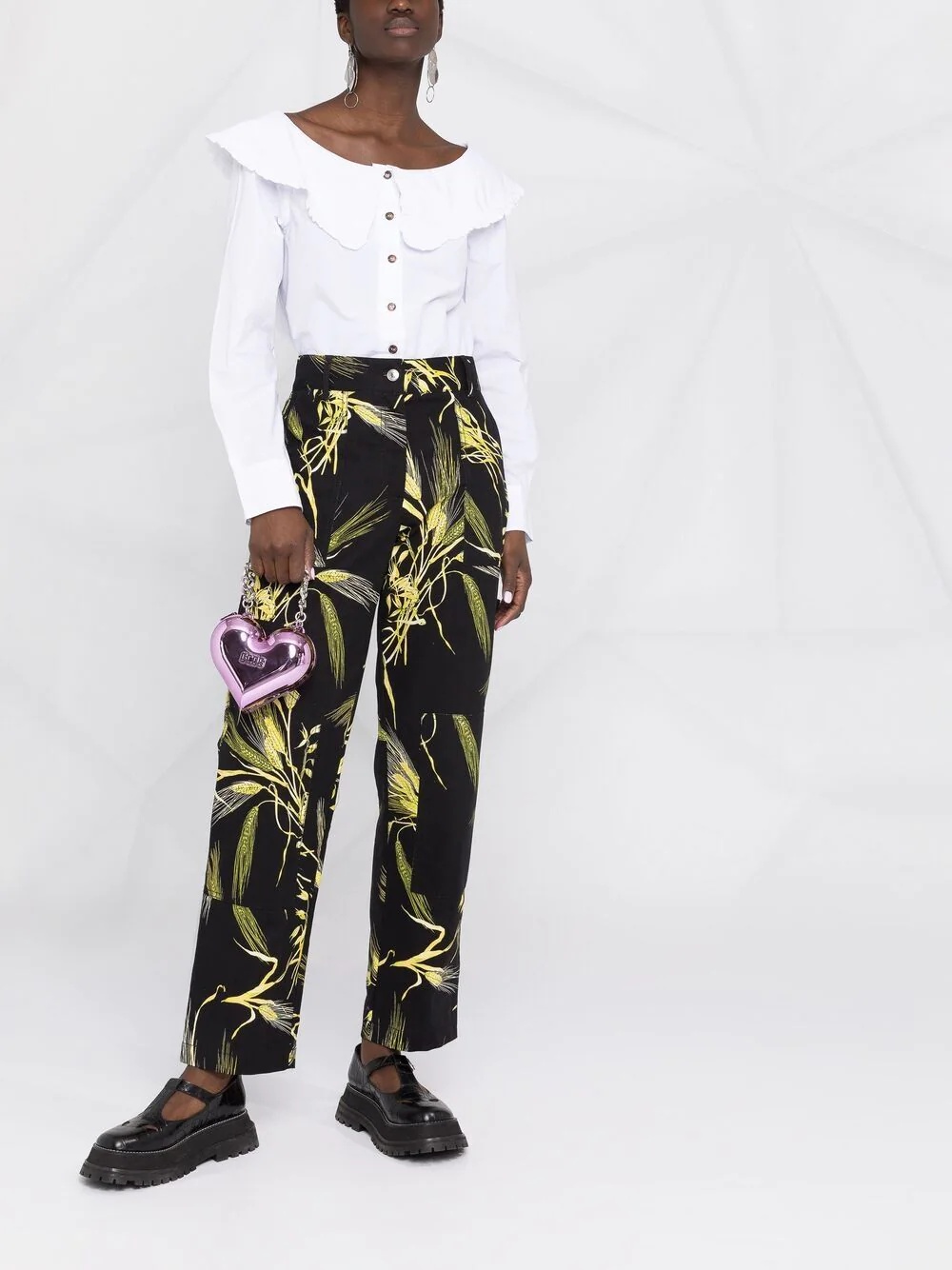 leaf-print trousers - 2