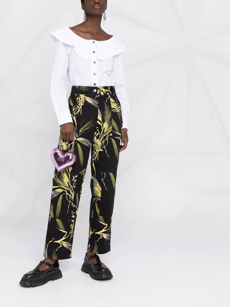 MSGM leaf-print trousers outlook