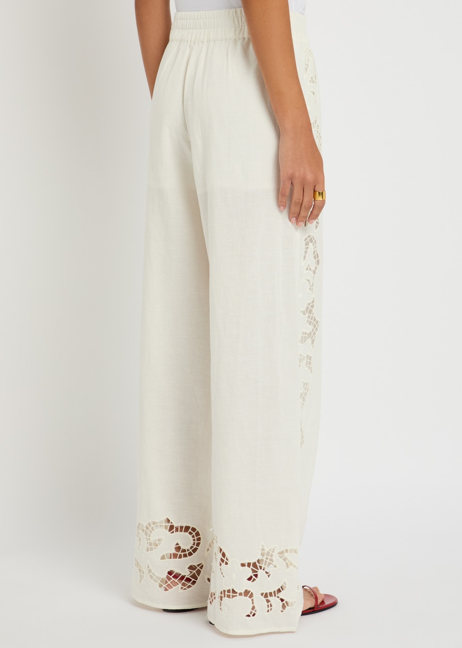 Alice + Olivia Tanya Cutwork Cotton-blend Trousers - 3