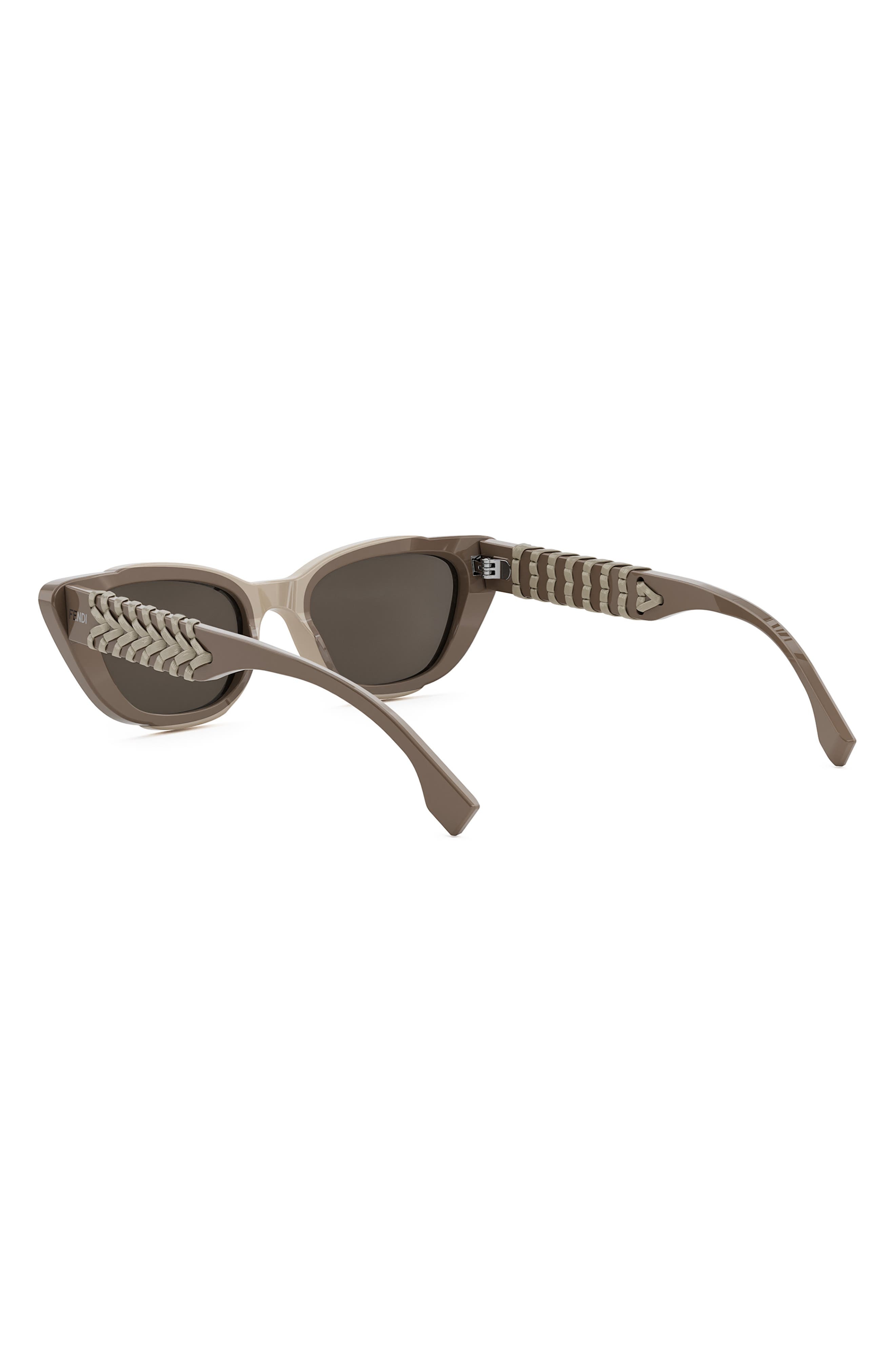 Fendi Interlace Cat Eye Sunglasses in Shiny Light Brown /Brown at Nordstrom - 7