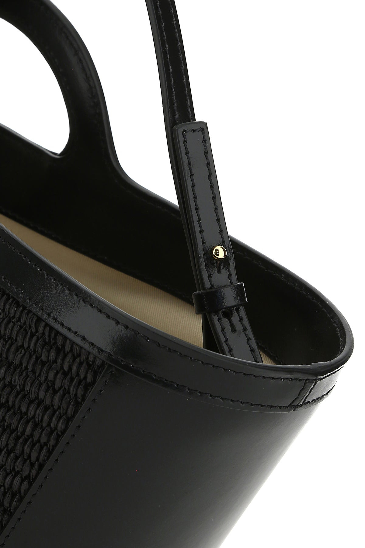 Black leather and raffia small Tropicalia Summer handbag - 4