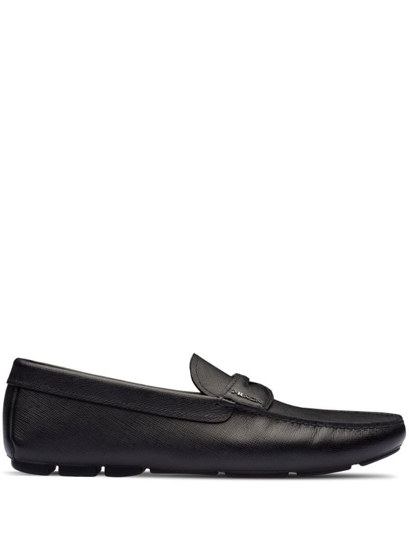 leather slip-on loafers - 1