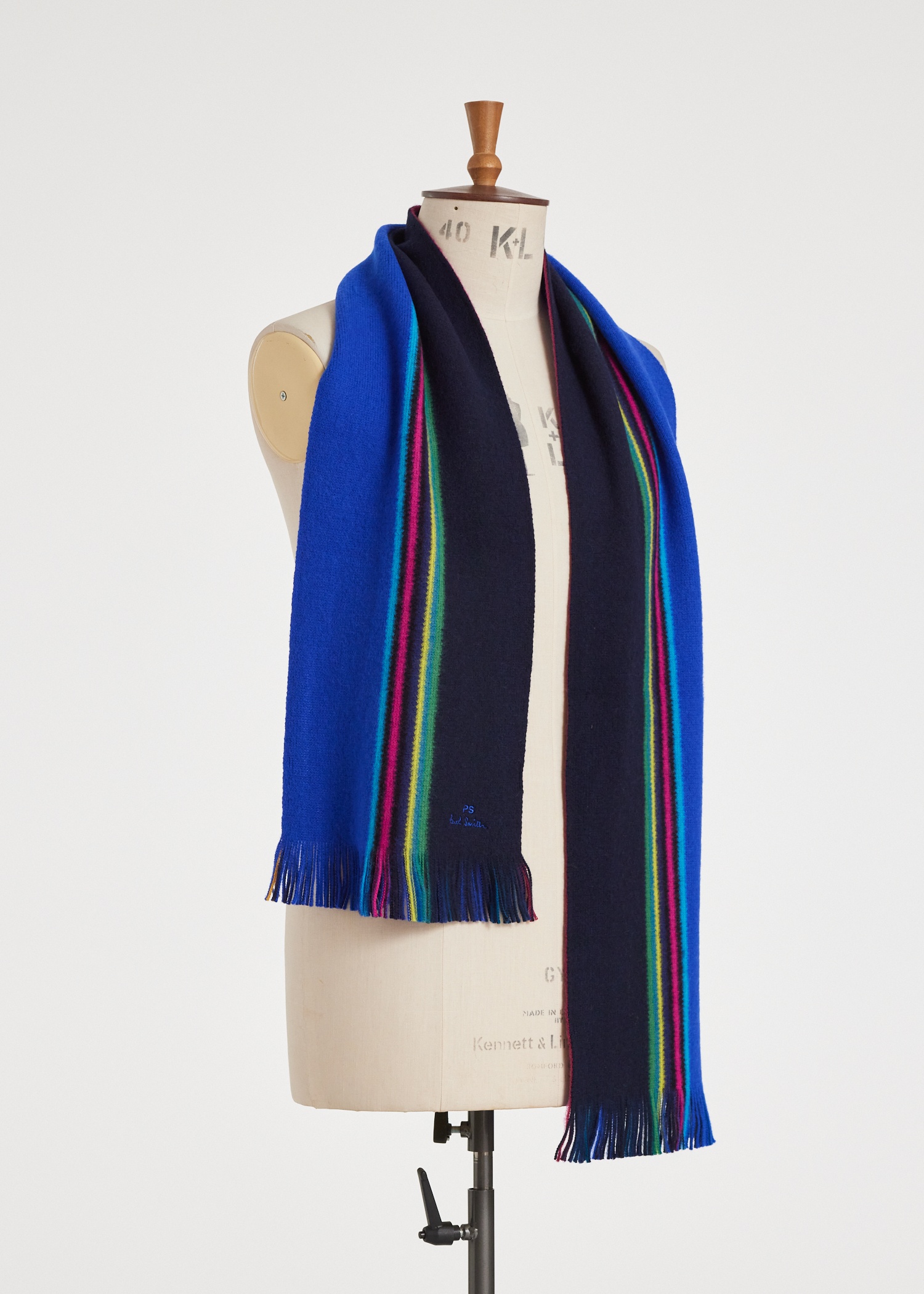 Blue Reversible 'Sports Stripe' Scarf - 6