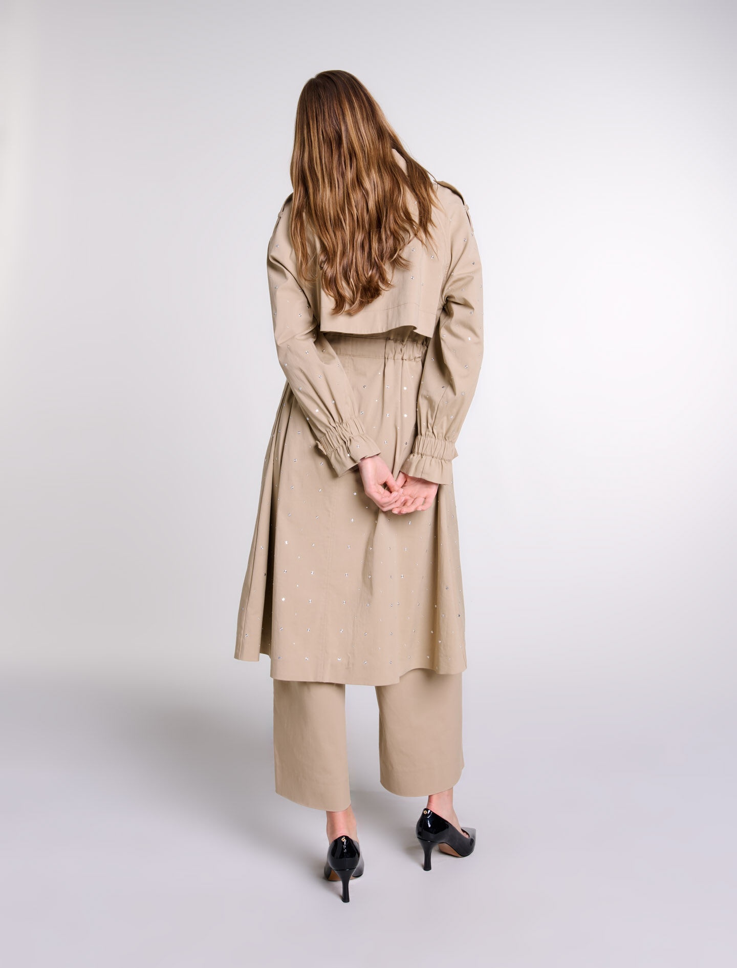 Studded elastic waist trench coat - 4