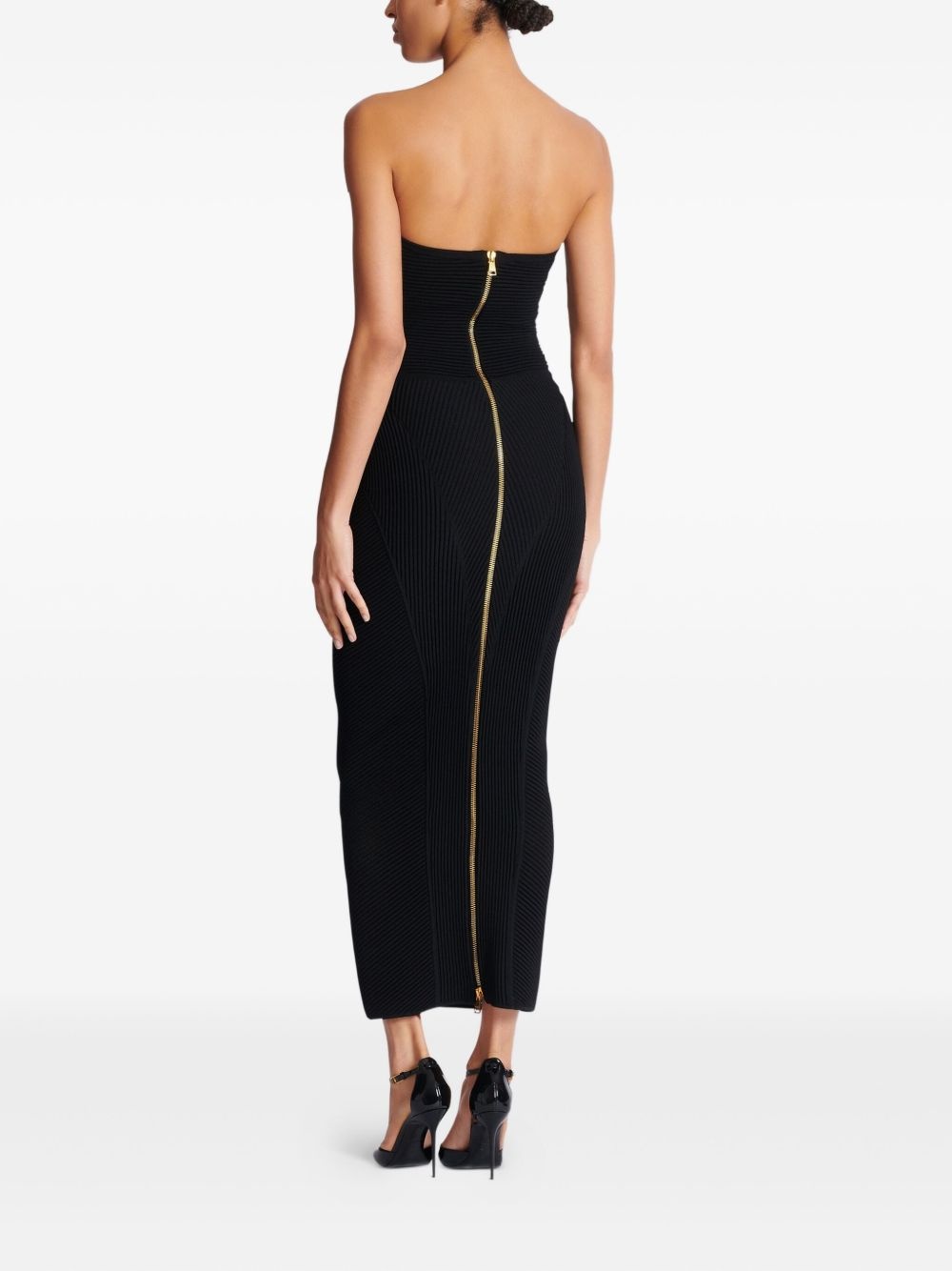 strapless midi dress - 4