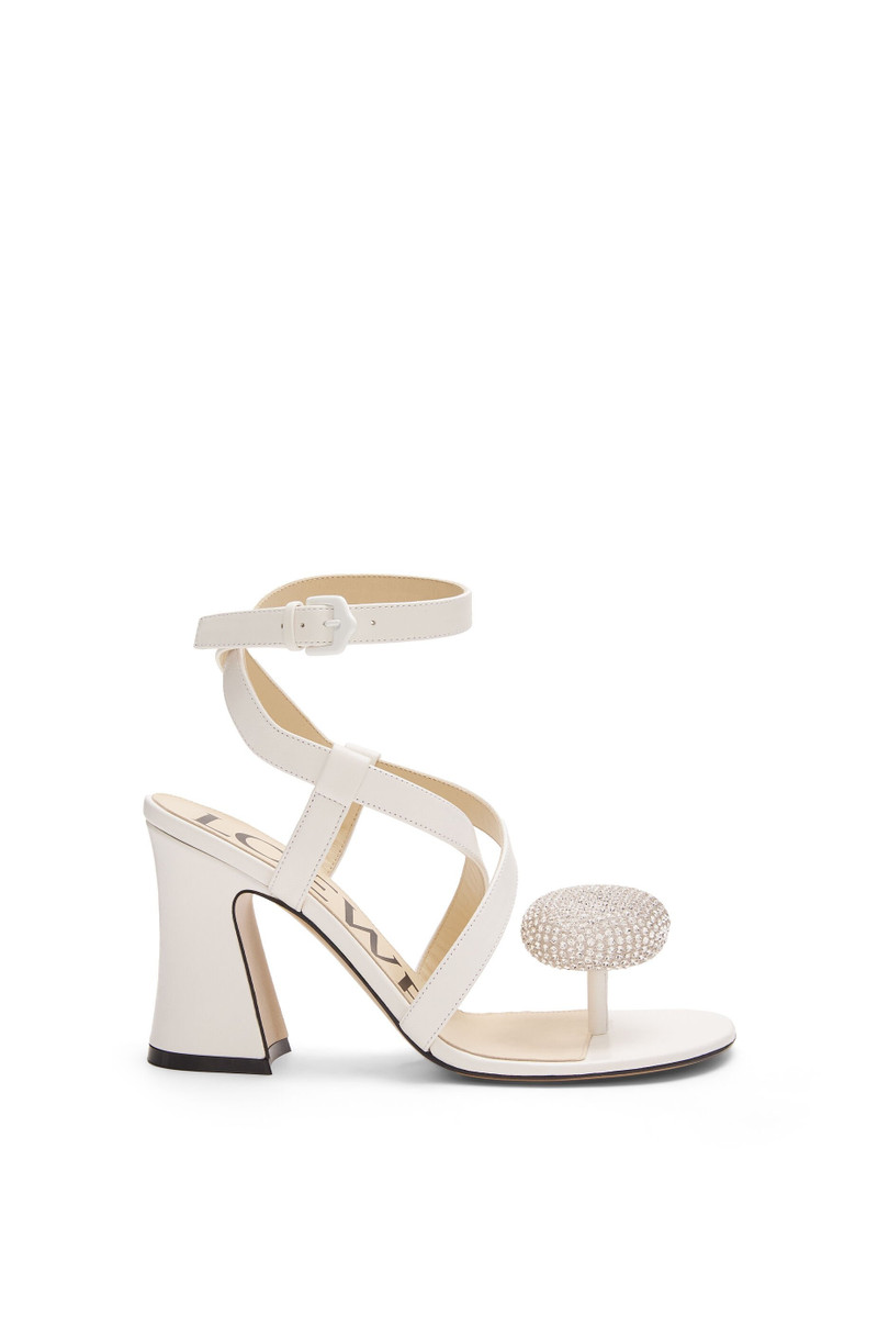 Calle Pebble sandal in lambskin and rhinestones 1