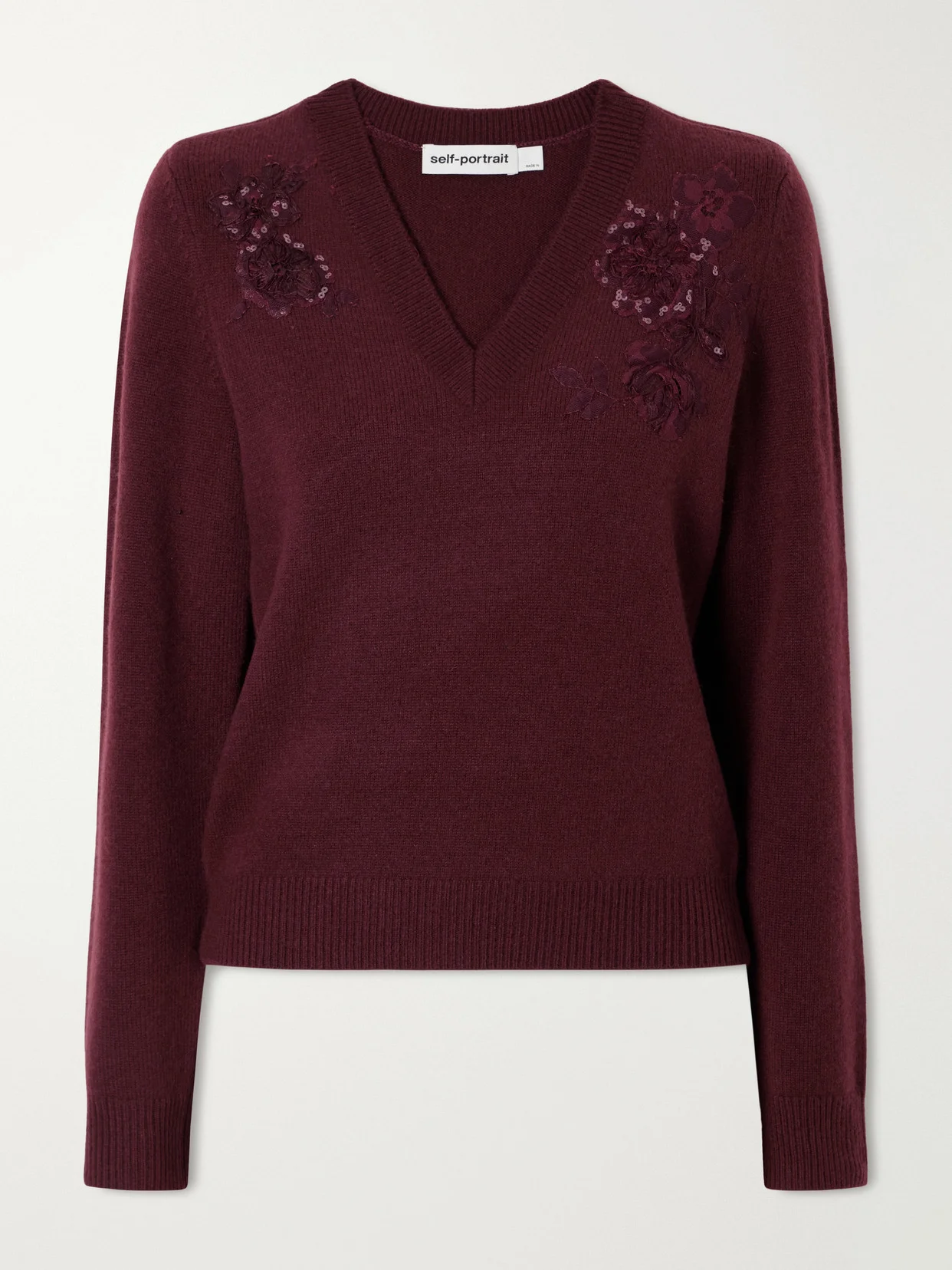 Floral-embellished Wool-blend Cardigan - 1