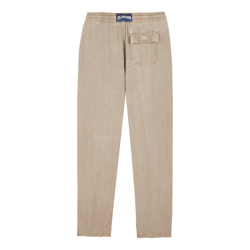 Men Linen Pants Solid Mineral Dye 2