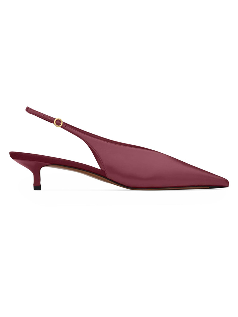 Women's Diske 40MM Leather Slingback Pumps - Burgundy 1