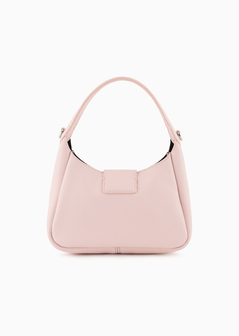 Leather hobo handbag with eagle buckle 3