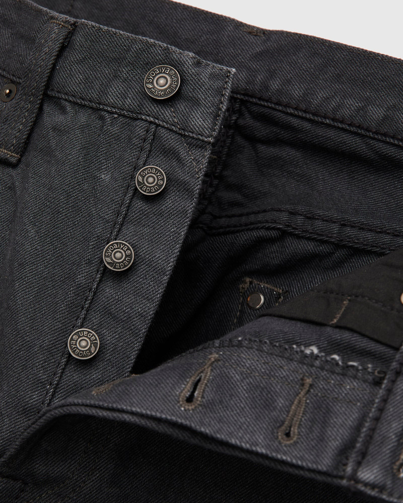 PBJBOW-013-GBK "Moonrock" 14oz Rinsed Selvedge Charcoal Grey Denim - Slim Tapered Fit 8
