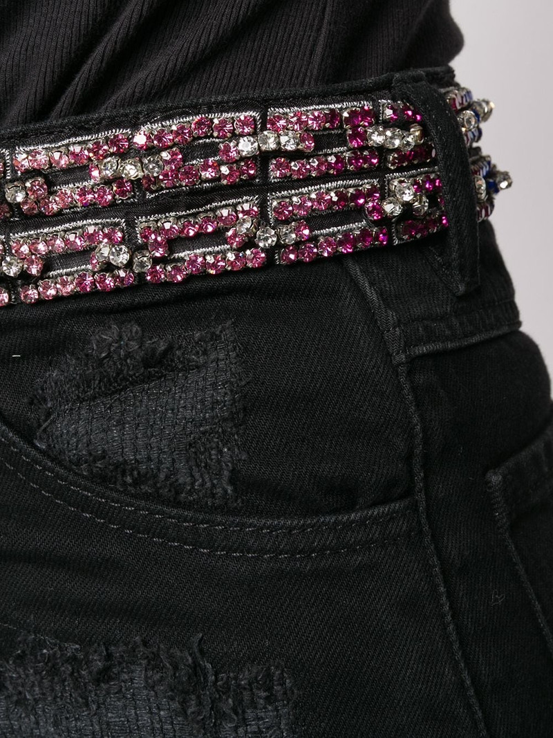 crystal embellished denim shorts 5
