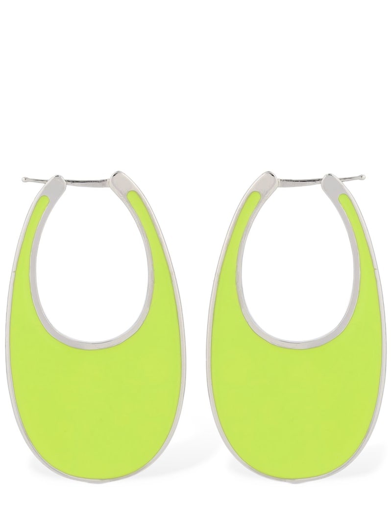 Large lacquered swipe earrings - 1