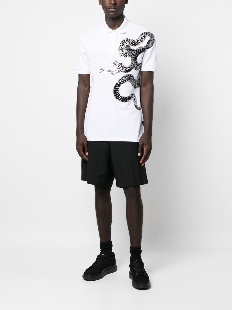 PHILIPP PLEIN graphic snake polo shirt outlook