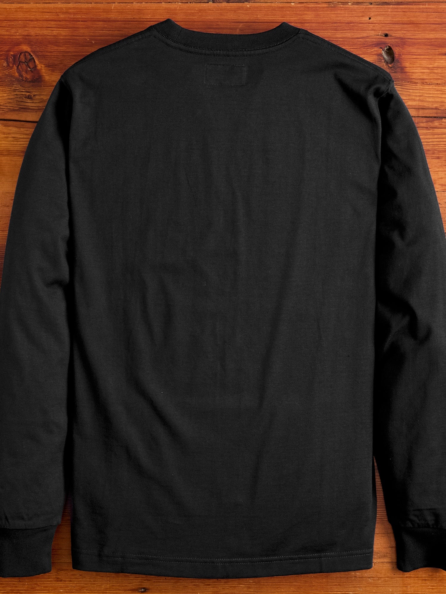 40/2 Long Sleeve Pocket T-Shirt in Black - 3