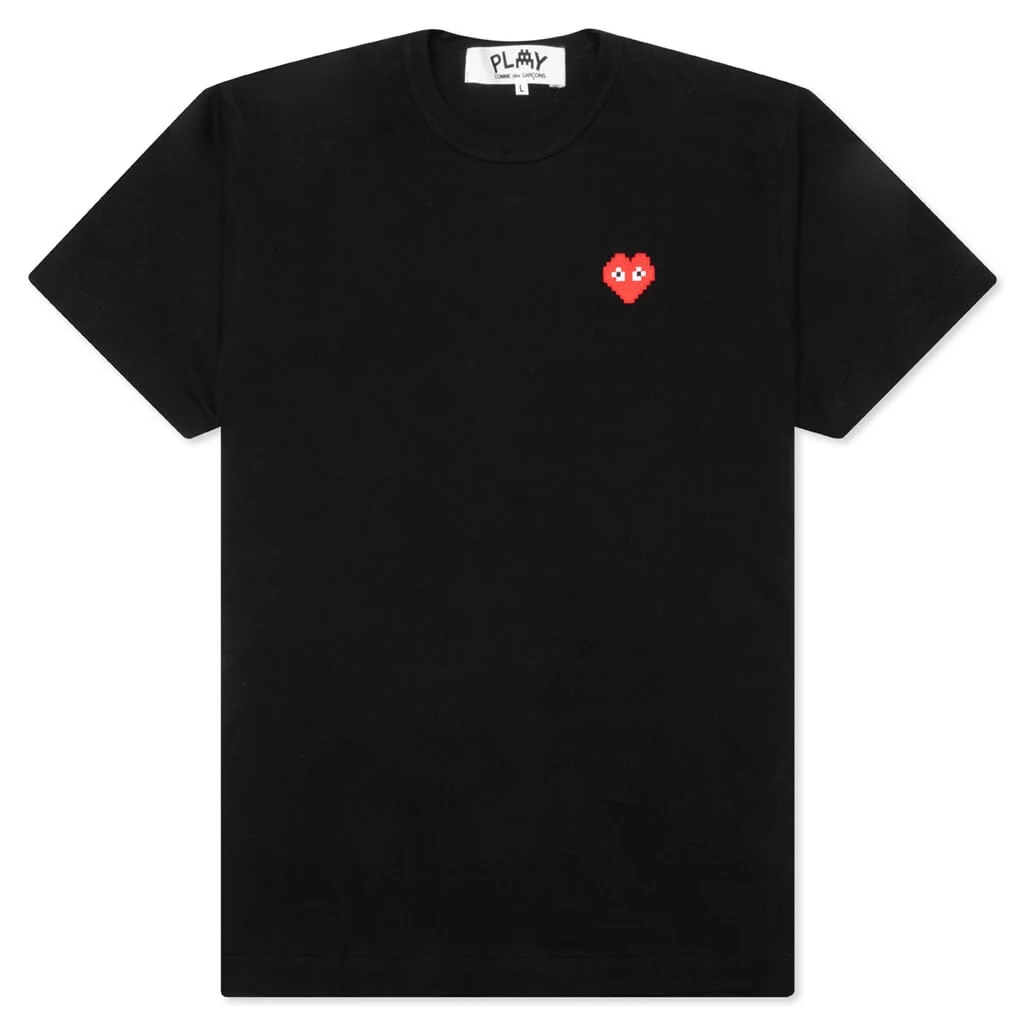 COMME DES GARCONS PLAY X THE ARTIST INVADER T-SHIRT - BLACK - 1