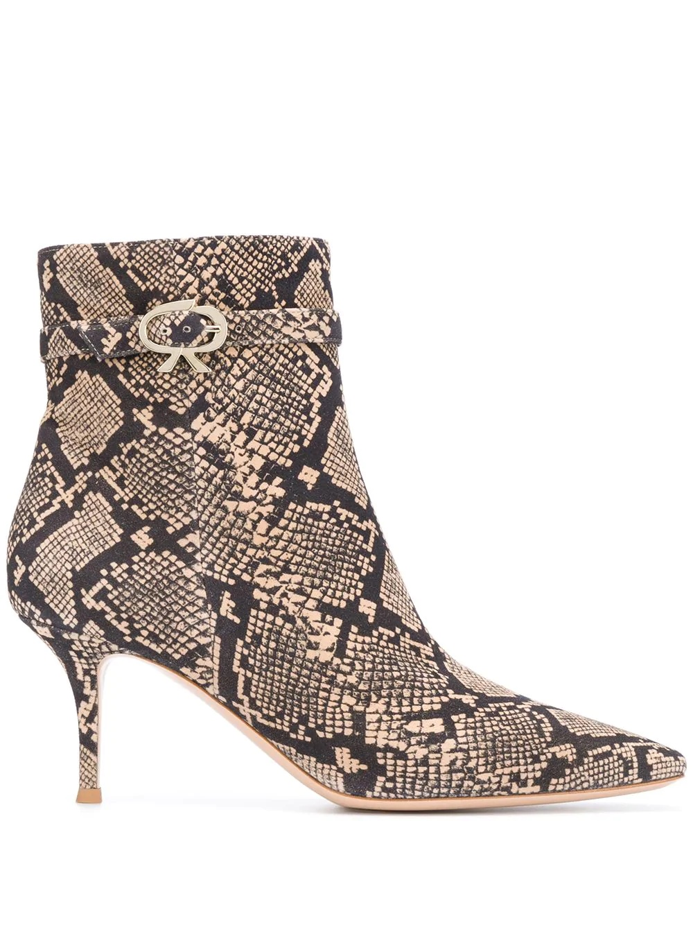 Riccy snakeskin-effect ankle boots - 1