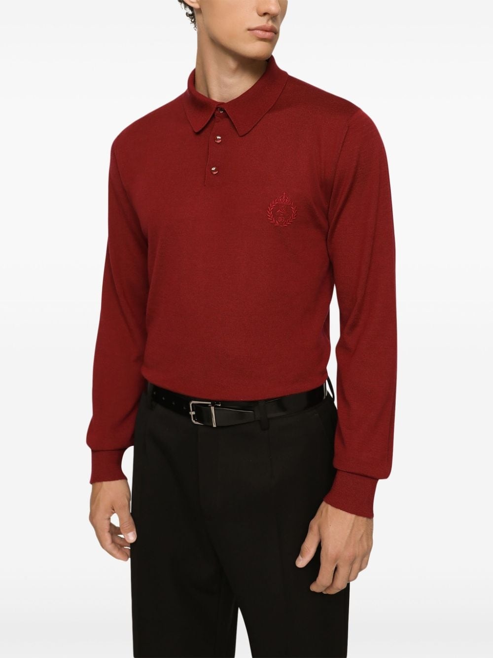 logo-embroidered cashmere polo shirt - 5