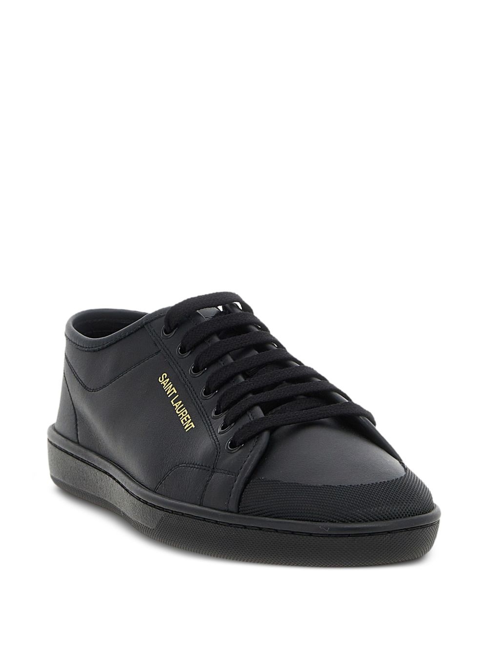 logo-detail leather sneakers - 2