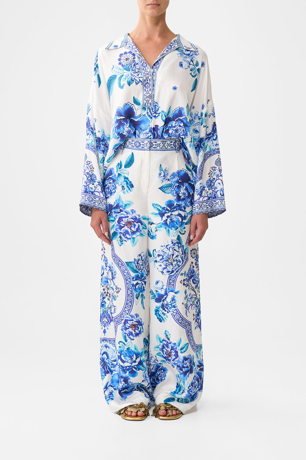 WIDE LEG WAISTED PANT - 2