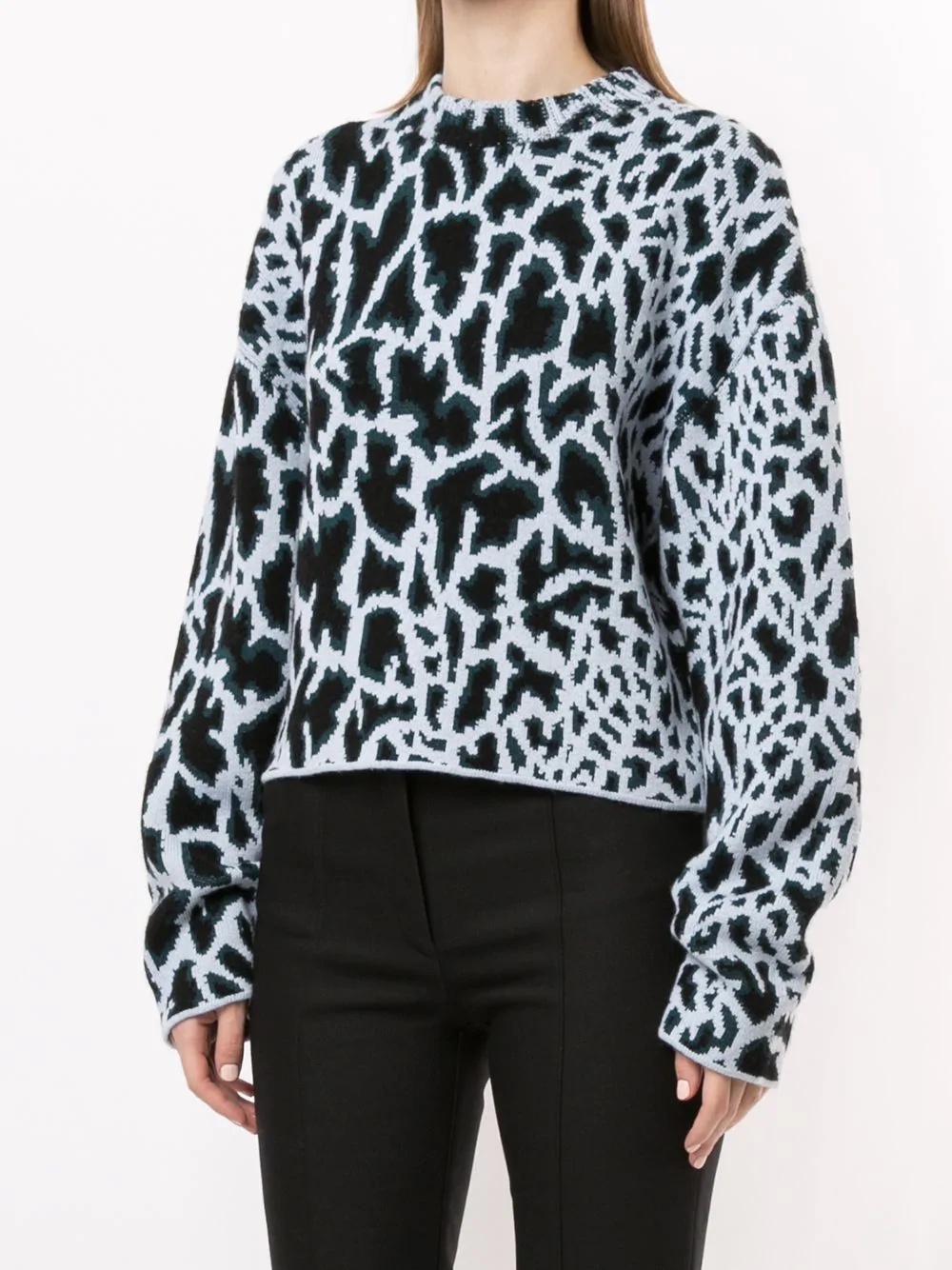 textured giraffe jacquard knit jumper - 3