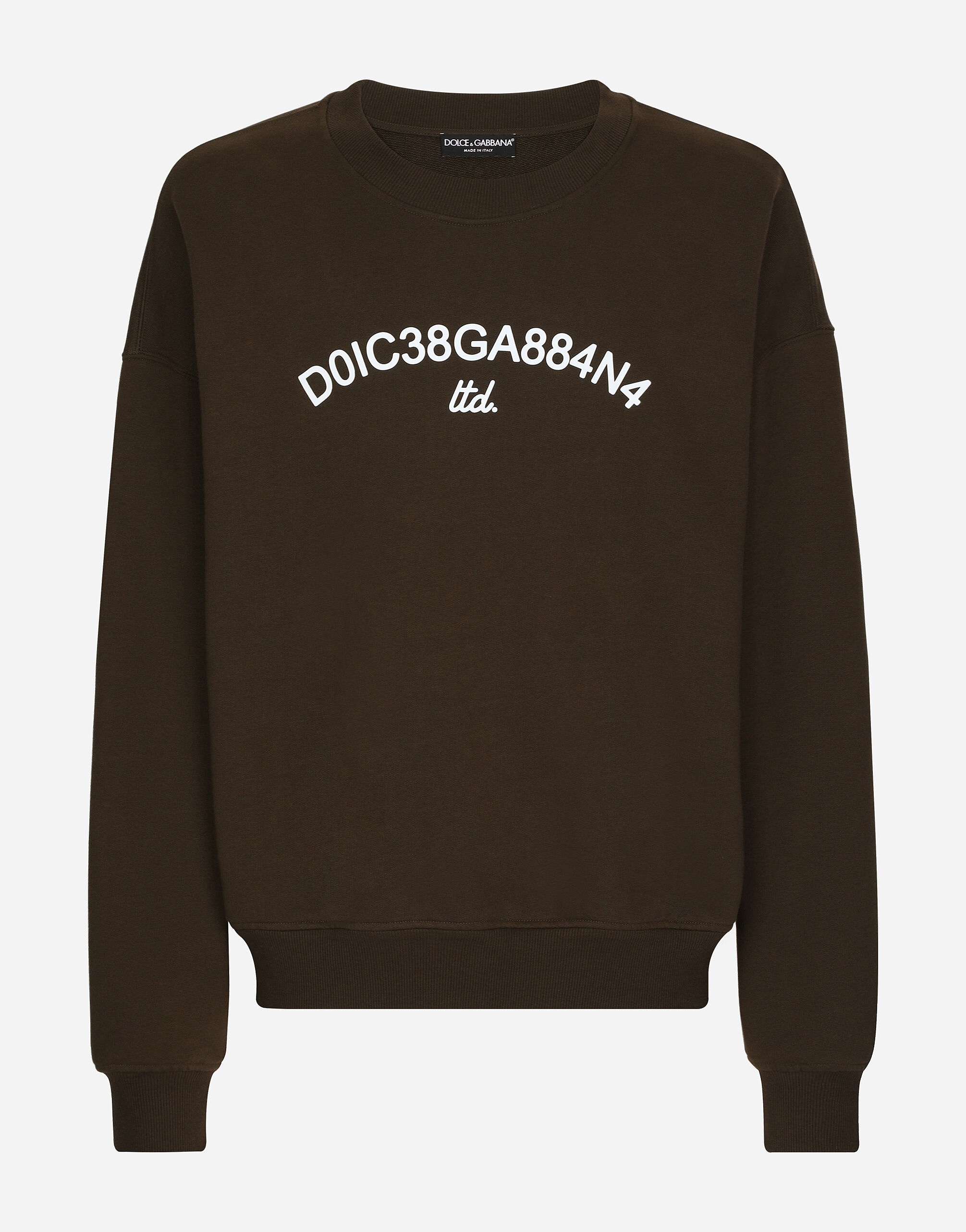 Round-neck sweatshirt with Dolce&Gabbana logo print - 1