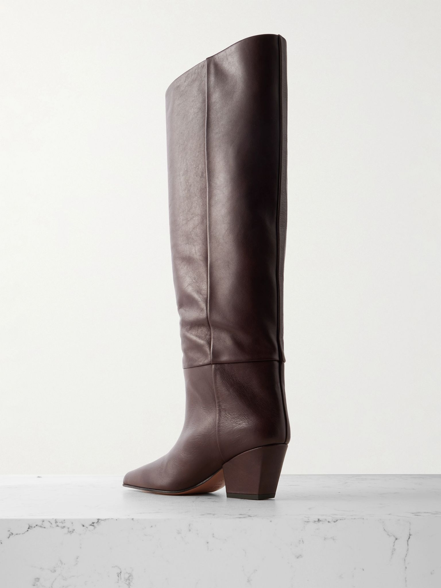Jane leather knee boots Brown - 3