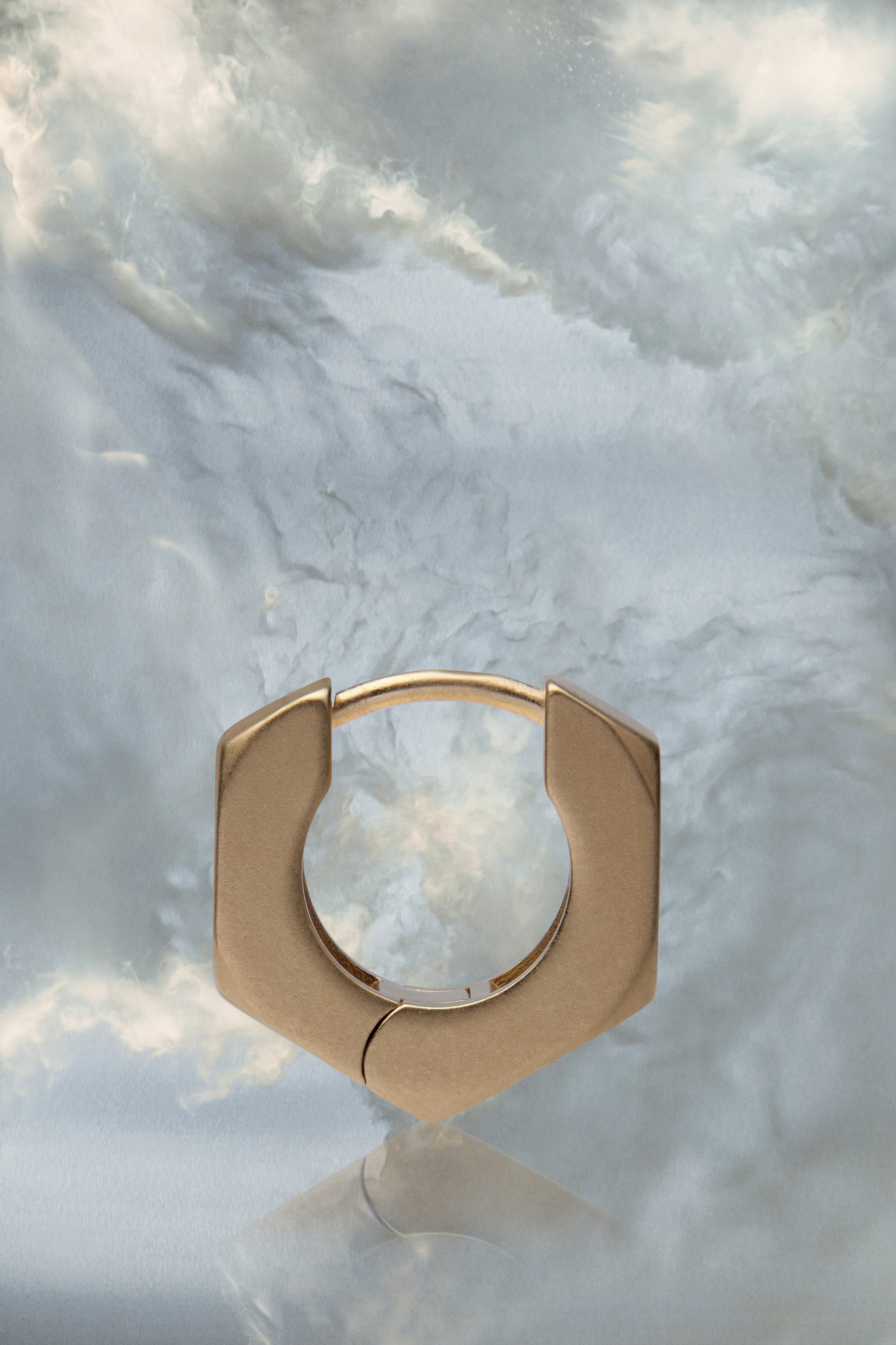Bolt and nut hoop earring - 3