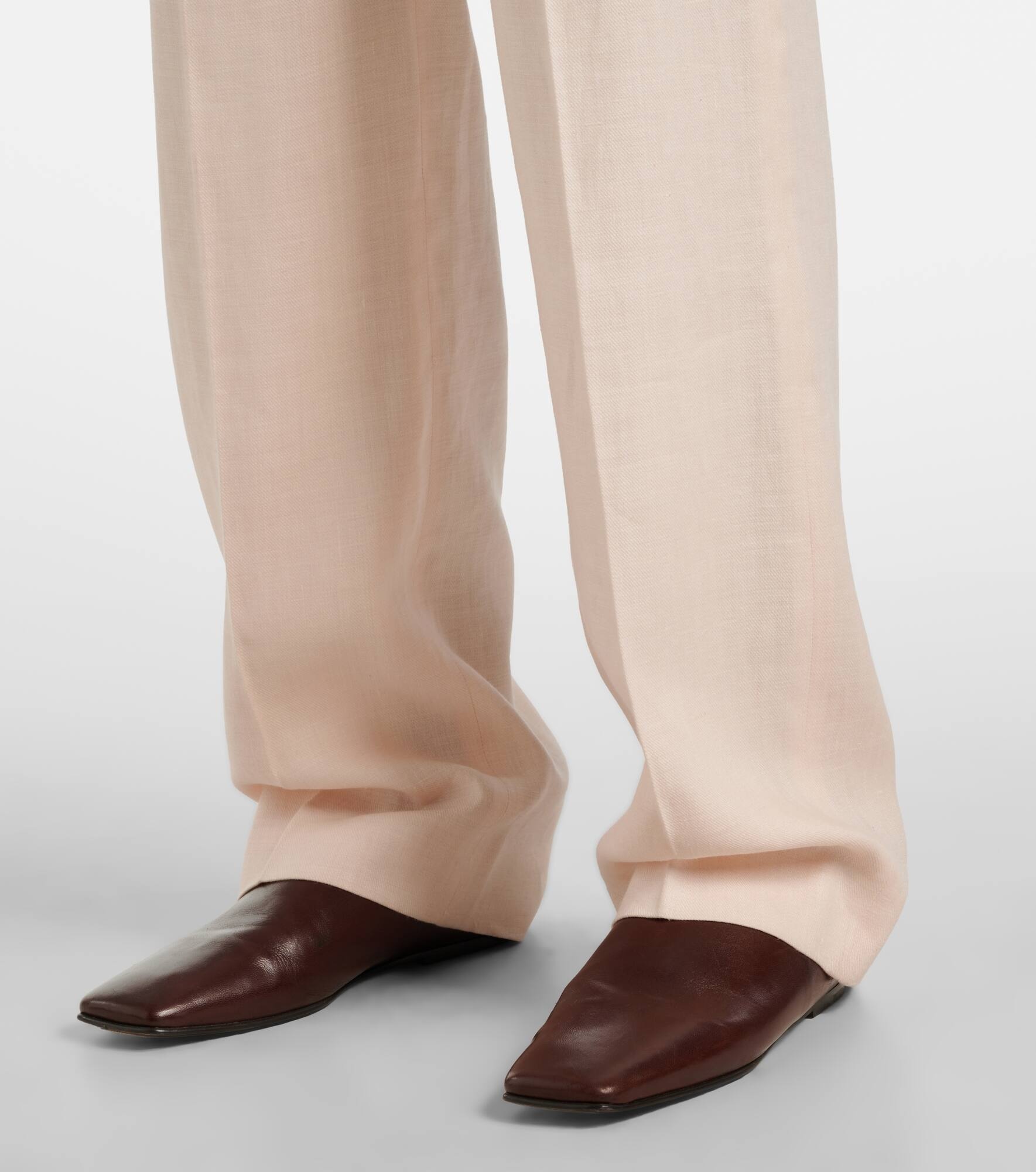 Goldie linen and wool straight pants - 5
