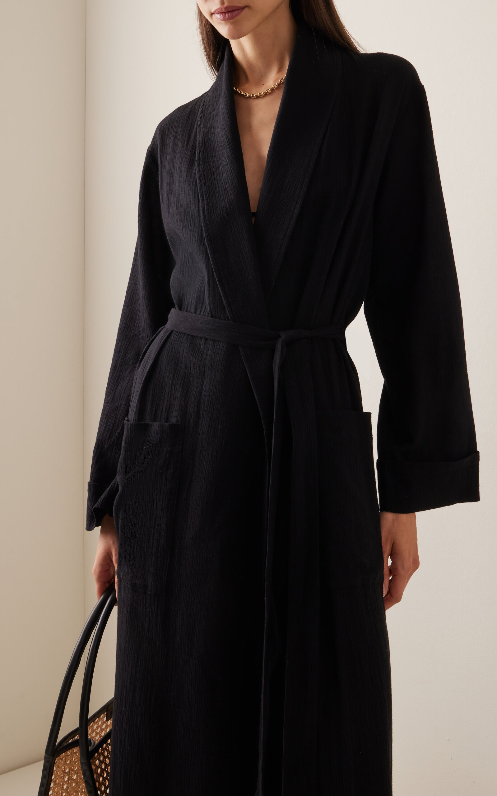 Exclusive Lennon Cotton Robe black - 3