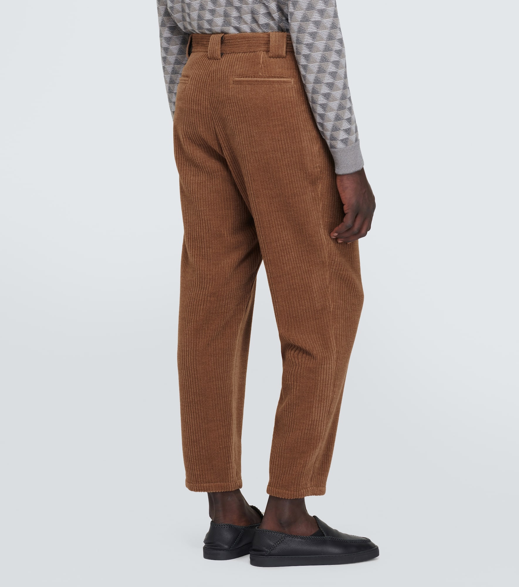 Wool-blend corduroy tapered pants - 4