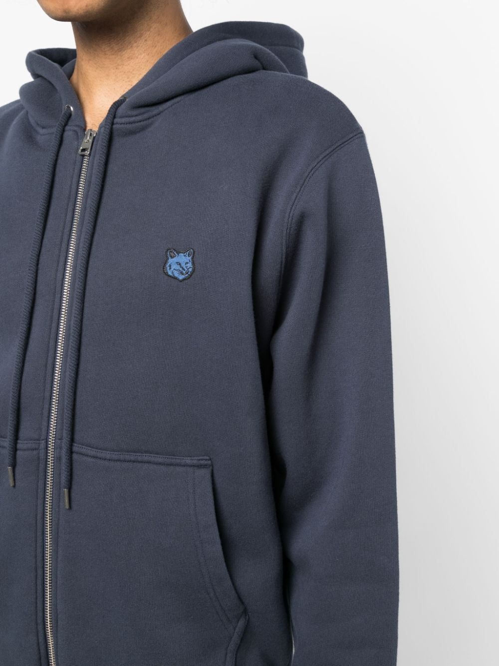 Fox-patch cotton drawstring hoodie - 5