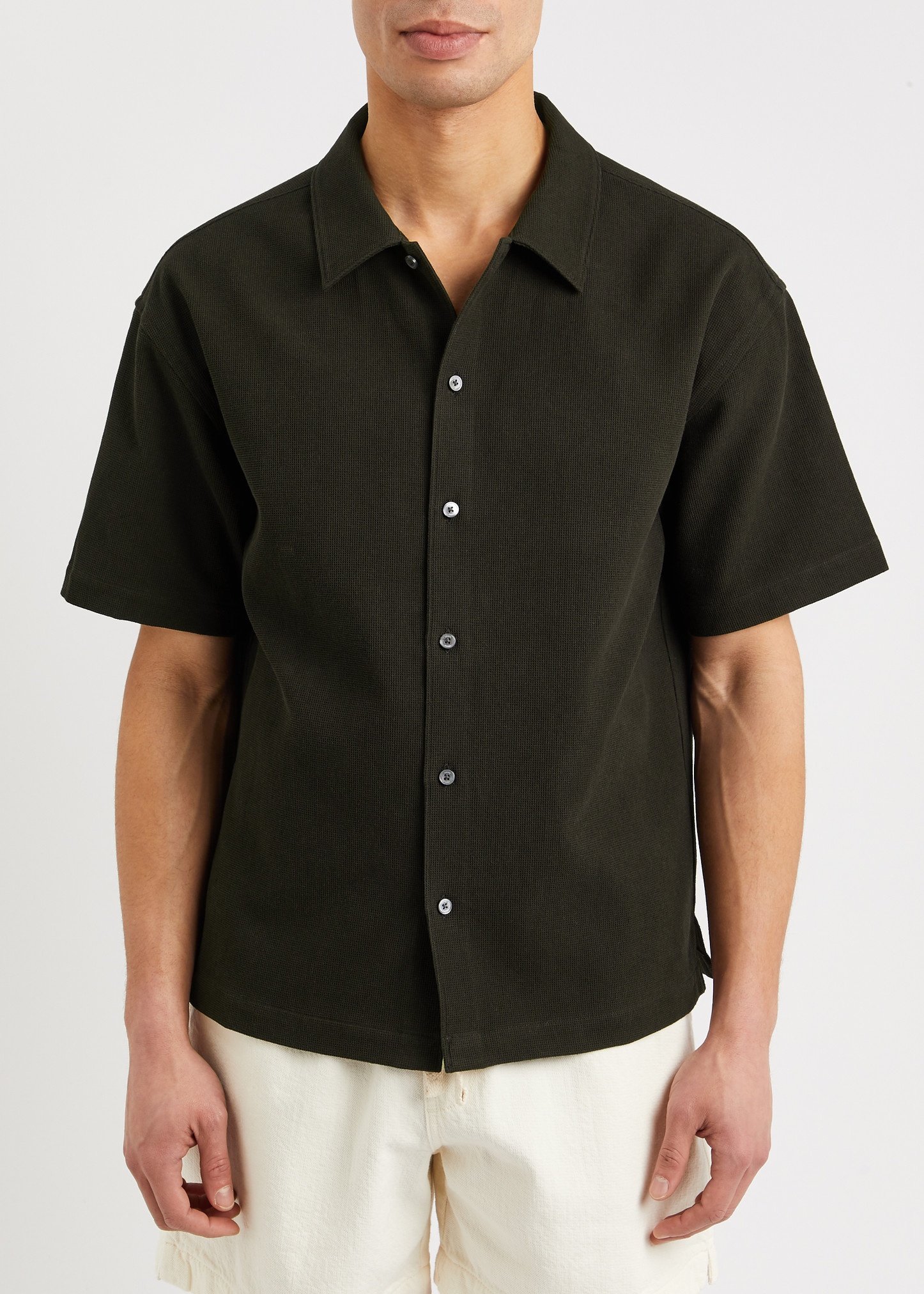 Waffle-knit cotton shirt - 2