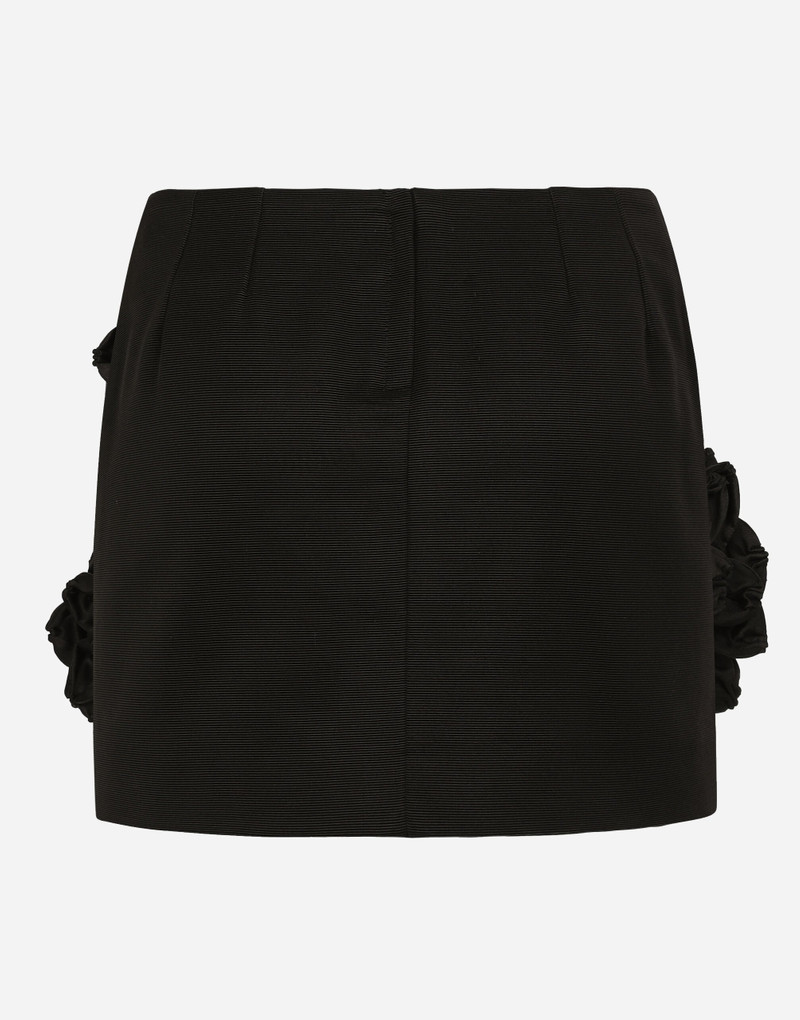 Dolce & Gabbana Short Ottoman skirt with floral appliqué outlook