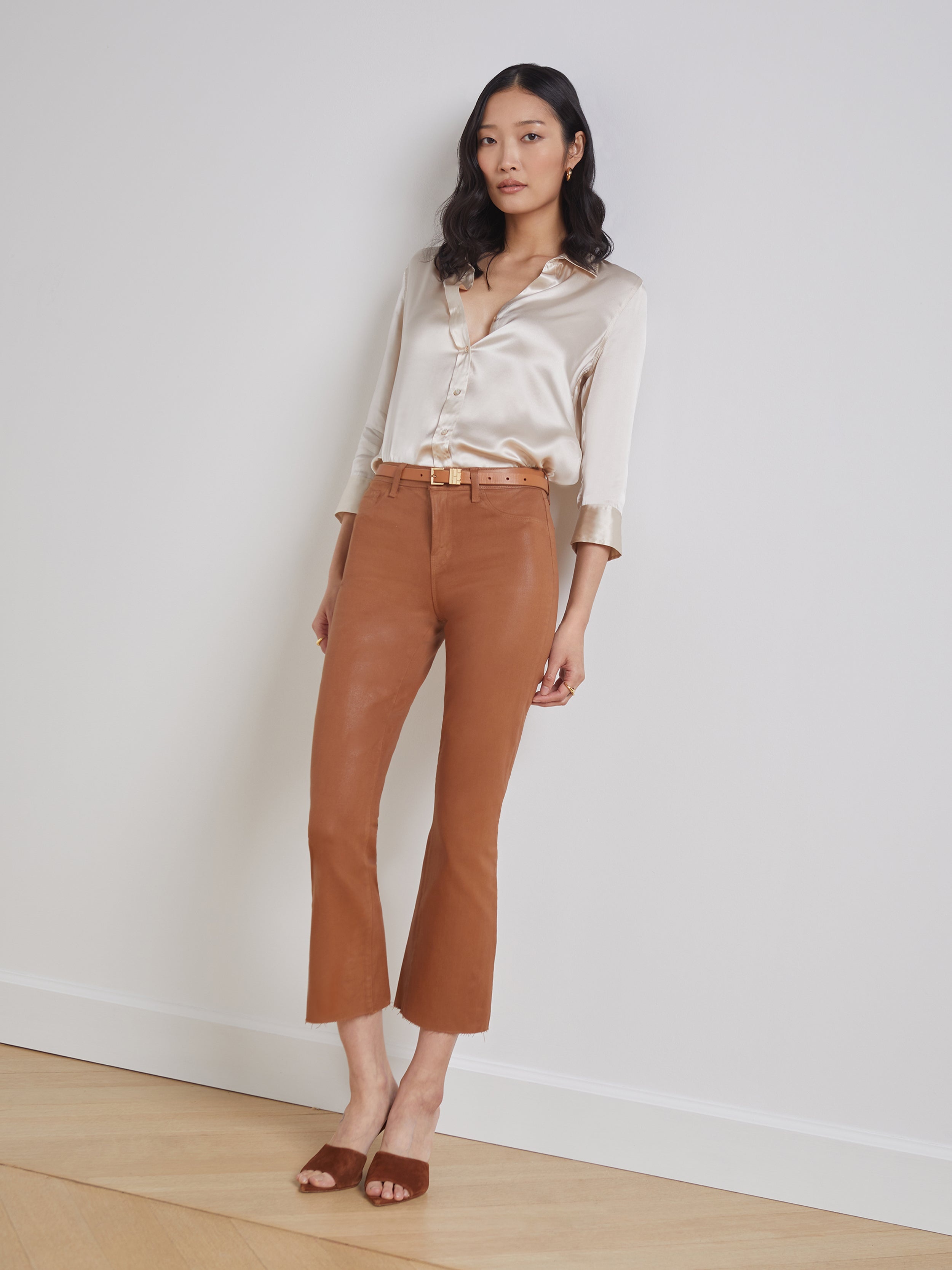 Kendra Coated Cropped Flare Jean - 2