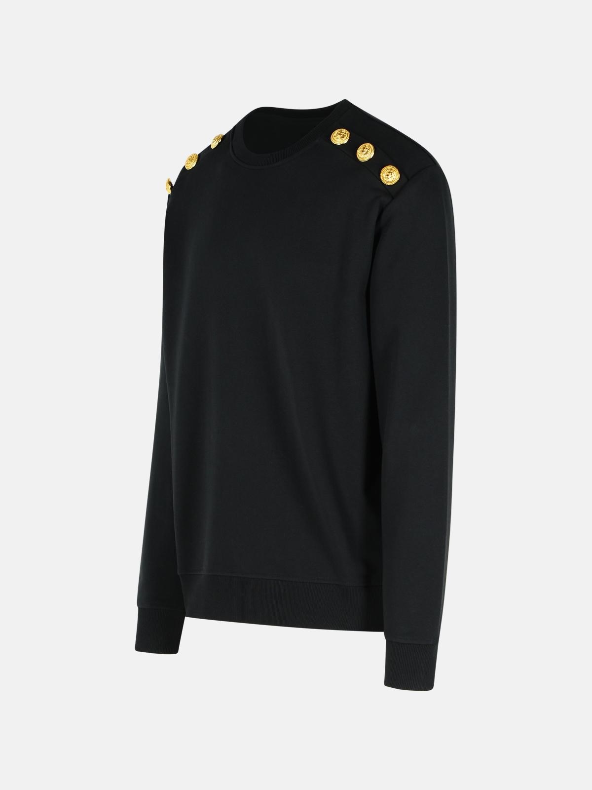 BLACK COTTON SWEATSHIRT - 2