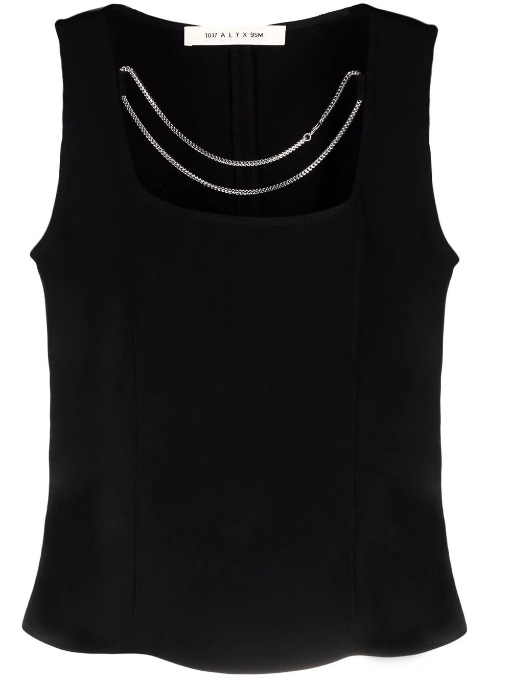 chain-detail sleeveless blouse - 1