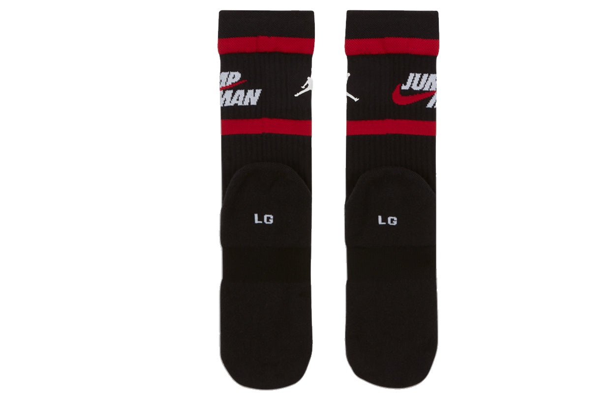Air Jordan Legacy Crew Contrasting Colors Logo Sports Training Mid Calf Socks One Pair Black DA2560- - 3