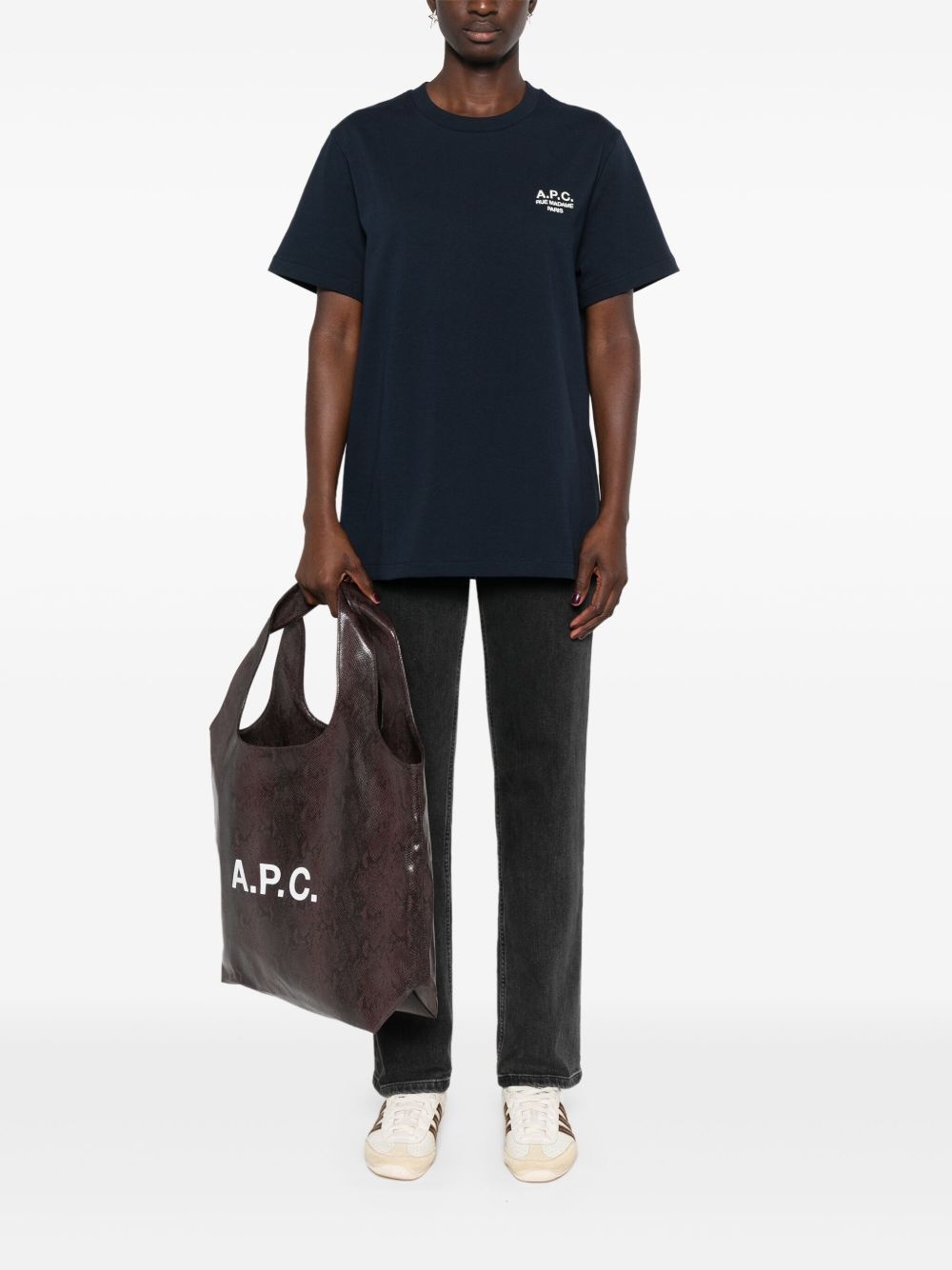 logo-embroidered cotton T-shirt - 3