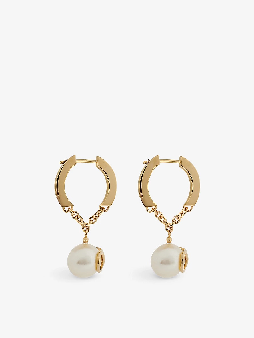VLOGO brass and pearl earrings - 2