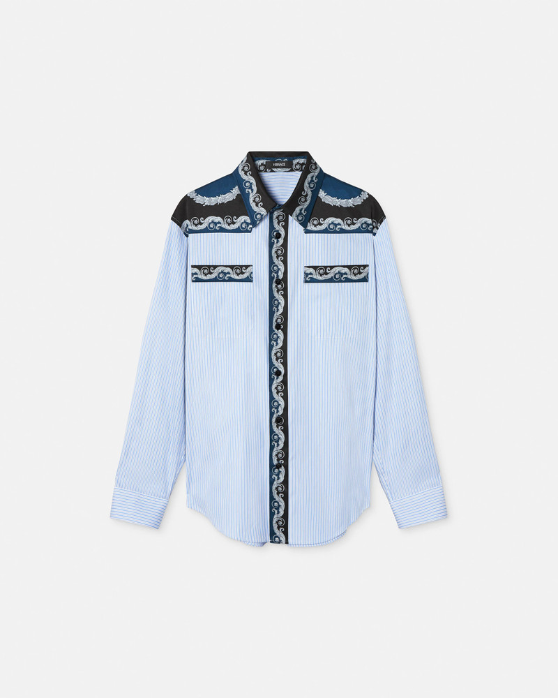 Printed Striped Cotton-Poplin Shirt 1
