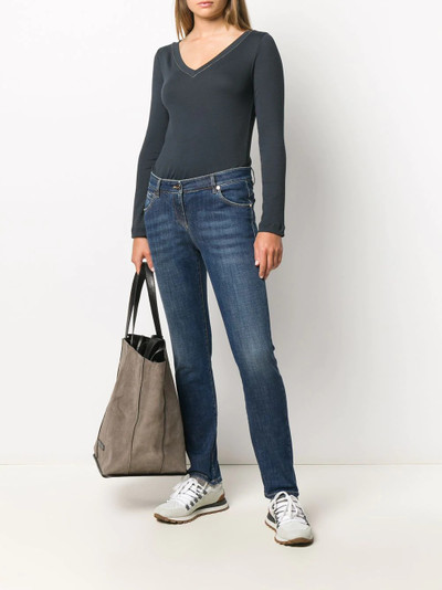 Brunello Cucinelli v-neck long-sleeved top outlook