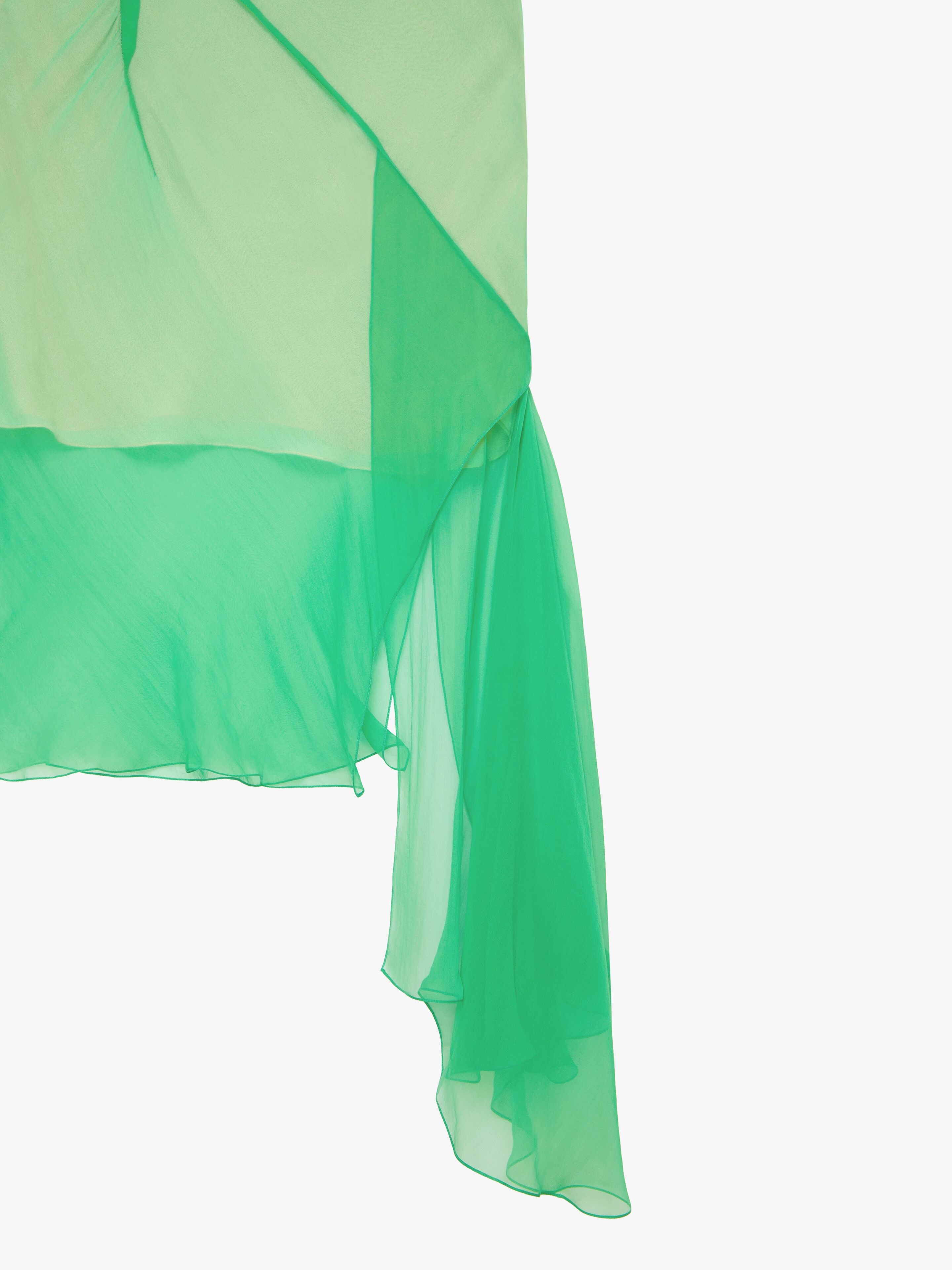 DRESS IN SILK WITH RUFFLES ON THE SIDE - 6