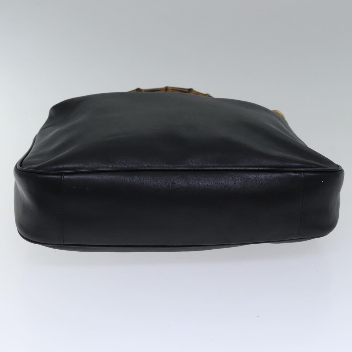 GUCCI Bamboo Hand Bag Leather Black - 5