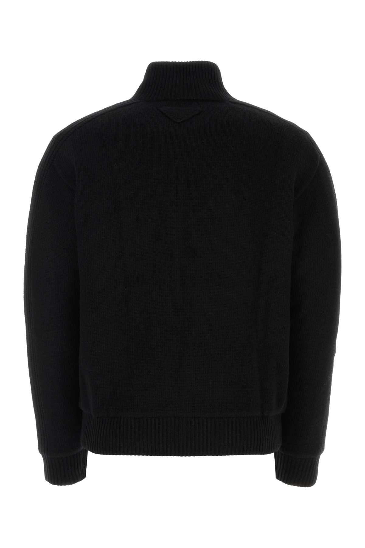 Prada Men Black Wool Blend Cardigan - 2