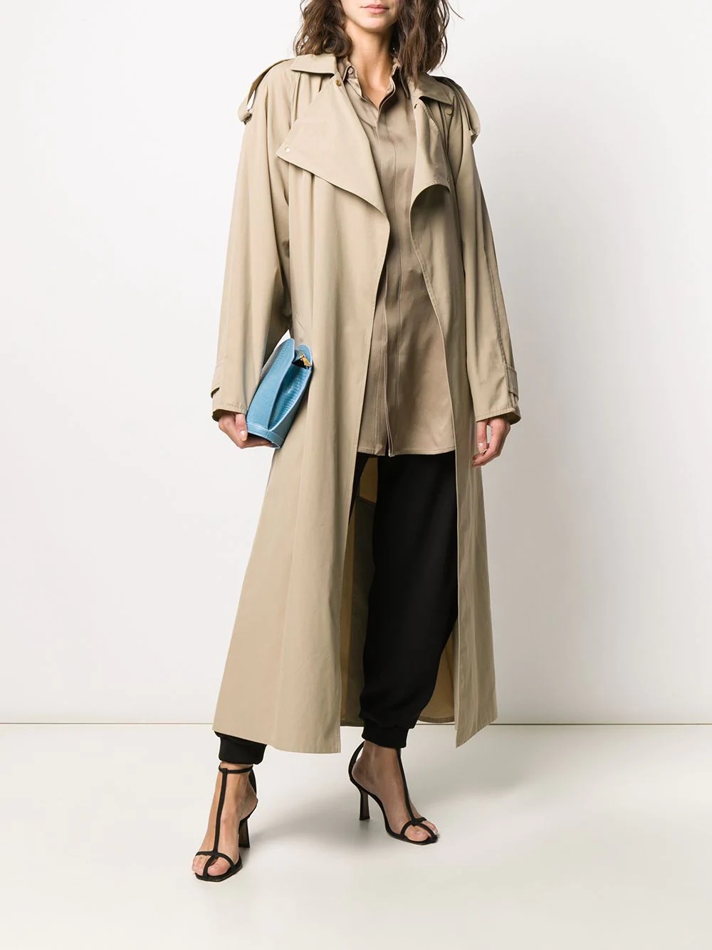 belted oversized trench coat - 2